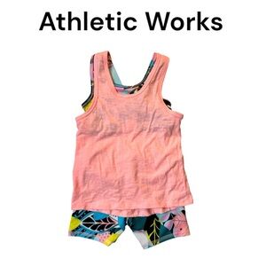 NWT Athletic Works Little Girl Peach Smoothie 2-Piece Active Set Size XS (4-5)